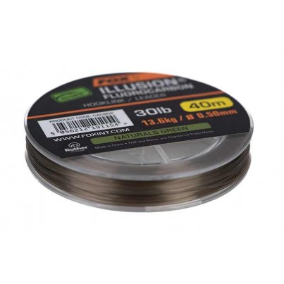 Fox Fluorocarbon Edges Illusion Hooklink/Leader Naturals Green 0,50mm 40m